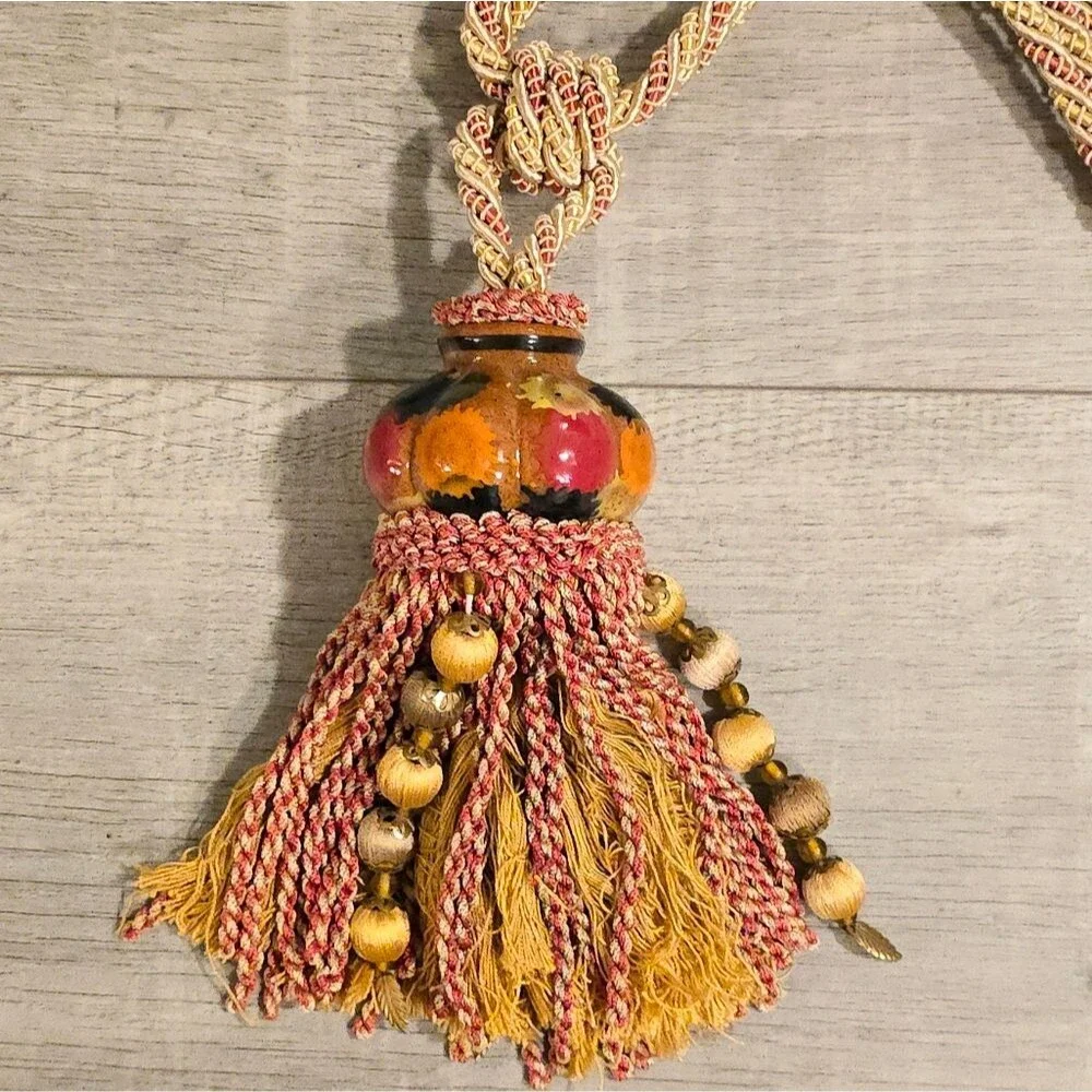 Handcrafted Huge Curtain Tassel Tie-back Ceramic and beads